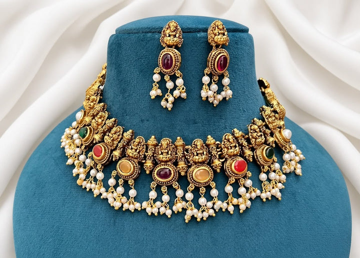 Goddess Lakshmi Necklace — Navaratna
