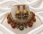 Antique Temple Pushpa Chakra Jewellery Set