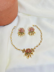 Premium Kemp Lotus With Pearls Choker