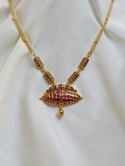 Premium Royal Kemp Damaru Neck Piece With Jhumka