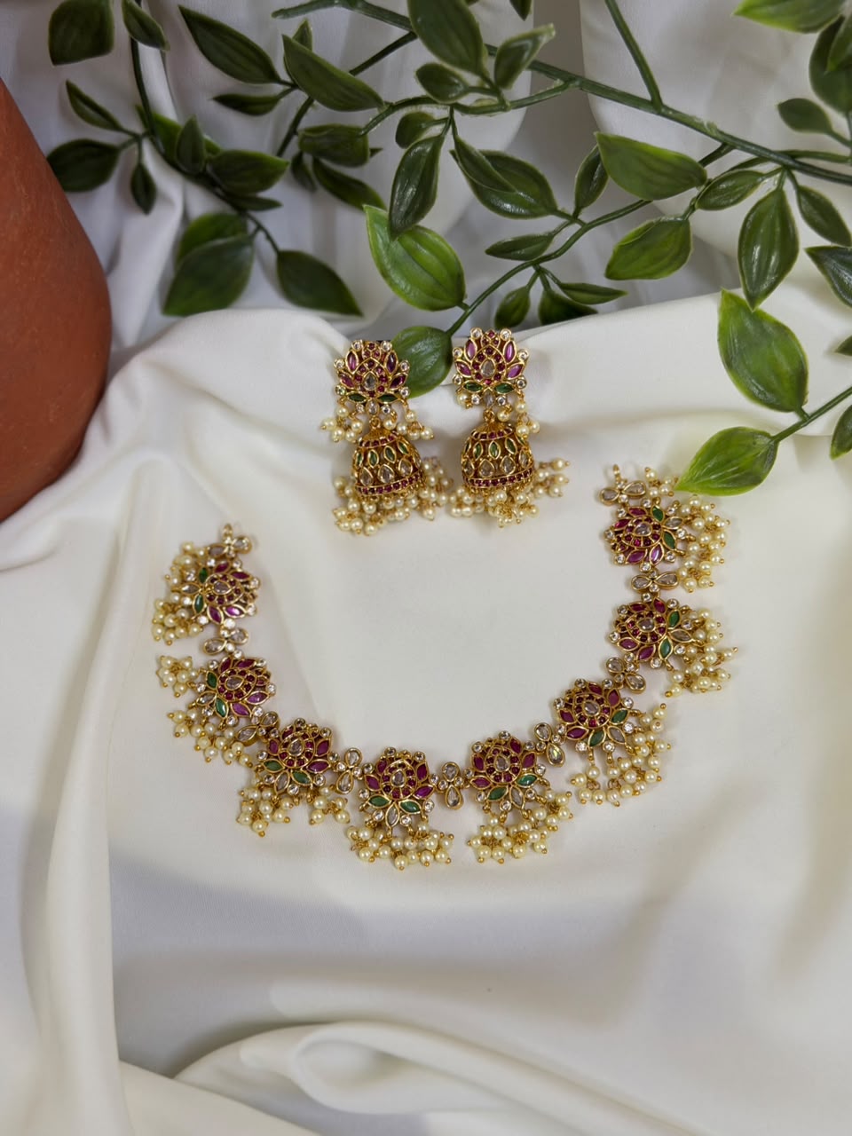 Exquisite Tamara Premium Neckpiece With Jhumka