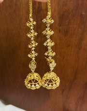 CZ Detachable Jhumka And Ear Chain