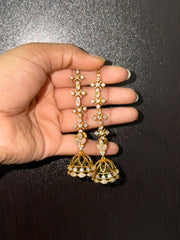 CZ Detachable Jhumka And Ear Chain