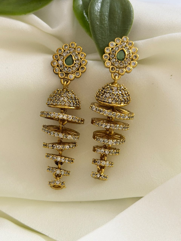 Shanghini Green Stone Earrings