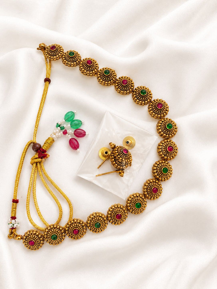 Antique Floral Multicolour Necklace