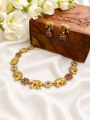 Elephant Floral Neckpiece — Multi