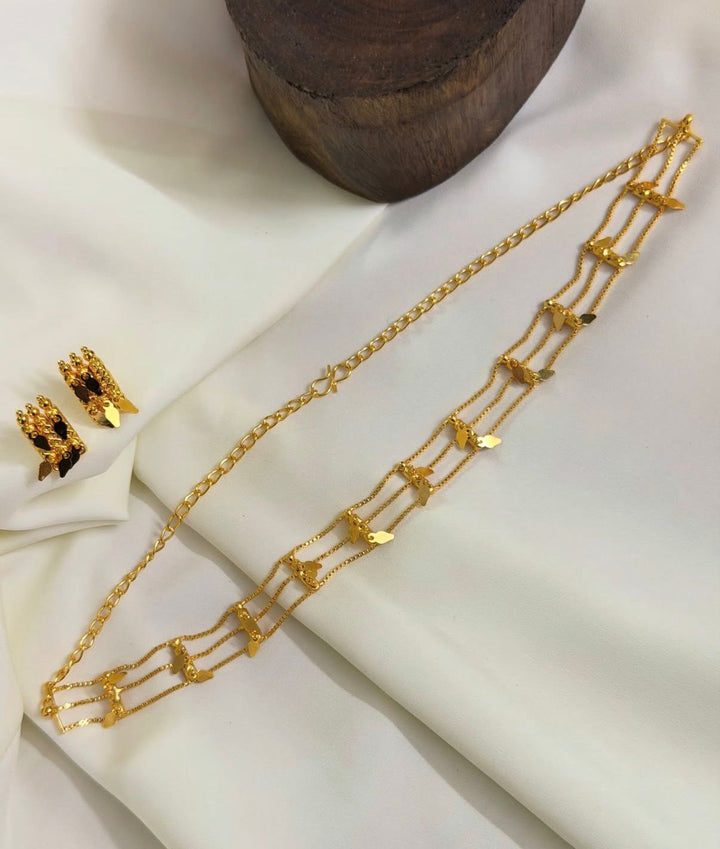 Golden 3-Layer Elakkathali Choker