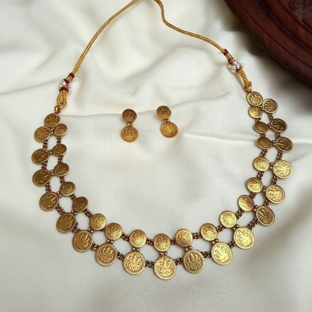 Double Layer Lakshmi Coin Choker