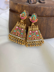 Gopuram Meenakari Jhumka