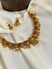 Lakshmi Antique Necklace With Ruby Stones