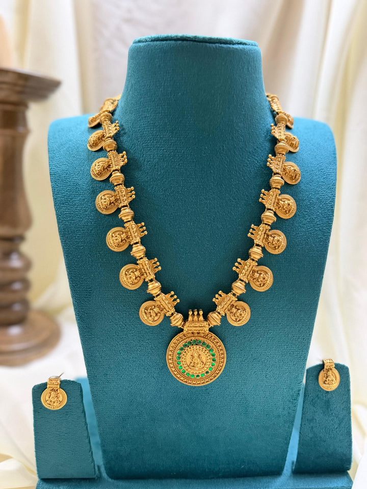 Devi Coin Haram With Stones — Green