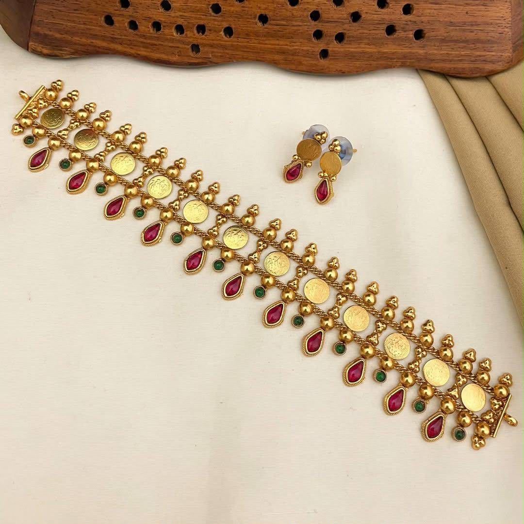 Tear Drop Coin Choker — Multi Color