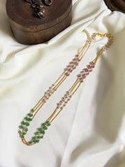 Pearl Layered Neckpiece Pink And Green