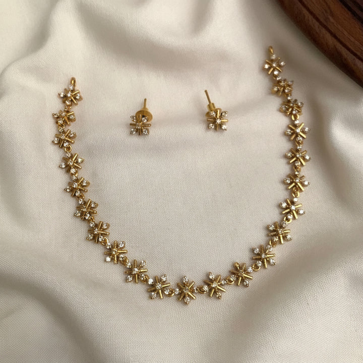 CZ Stone Floral Neckpiece