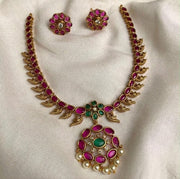Premium Kemp Pink & Green Necklace