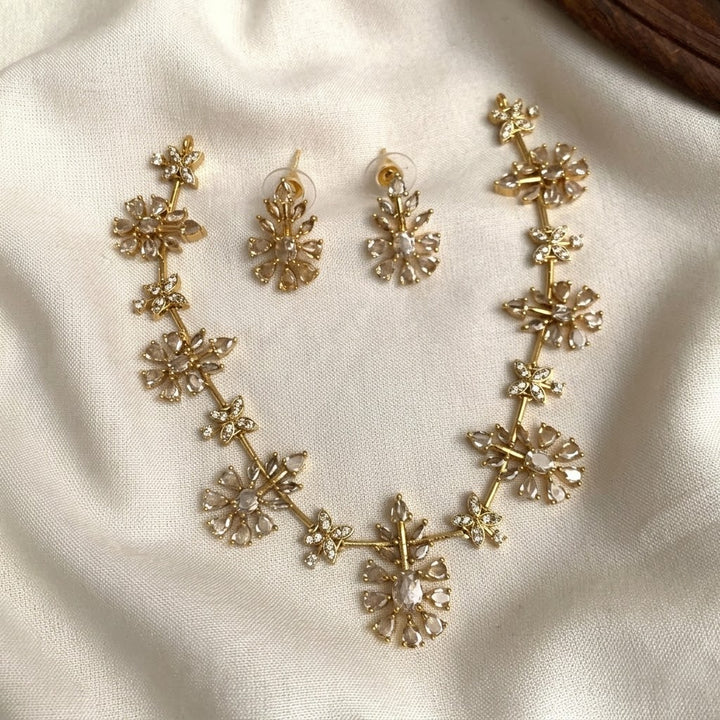Diamond AD Floral Necklace