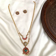 Jadau Layered Polki Crescent Moon Neckpiece