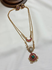 Jadau Layered Polki Crescent Moon Neckpiece
