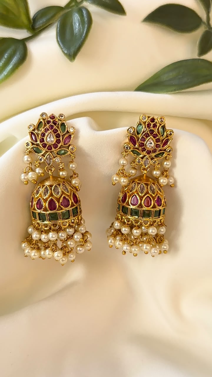 Premium Kemp Floral Jhumka